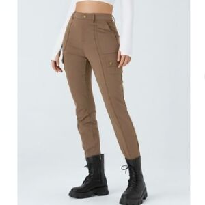 Halara Daystretch High Waisted Skinny Cargo Pants Womens Large Burro Tan